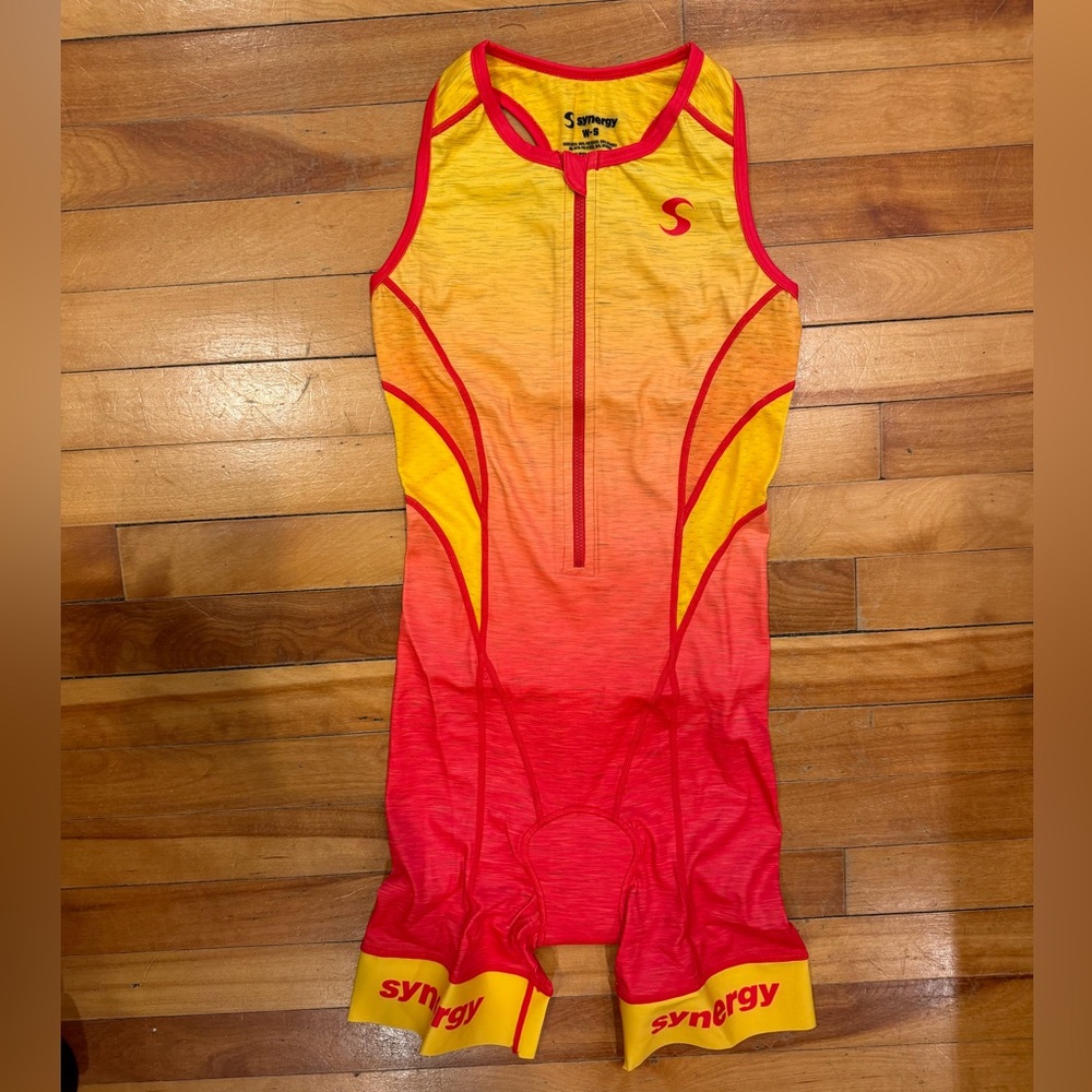 Synergy Women's Red and Yellow Tri Suit